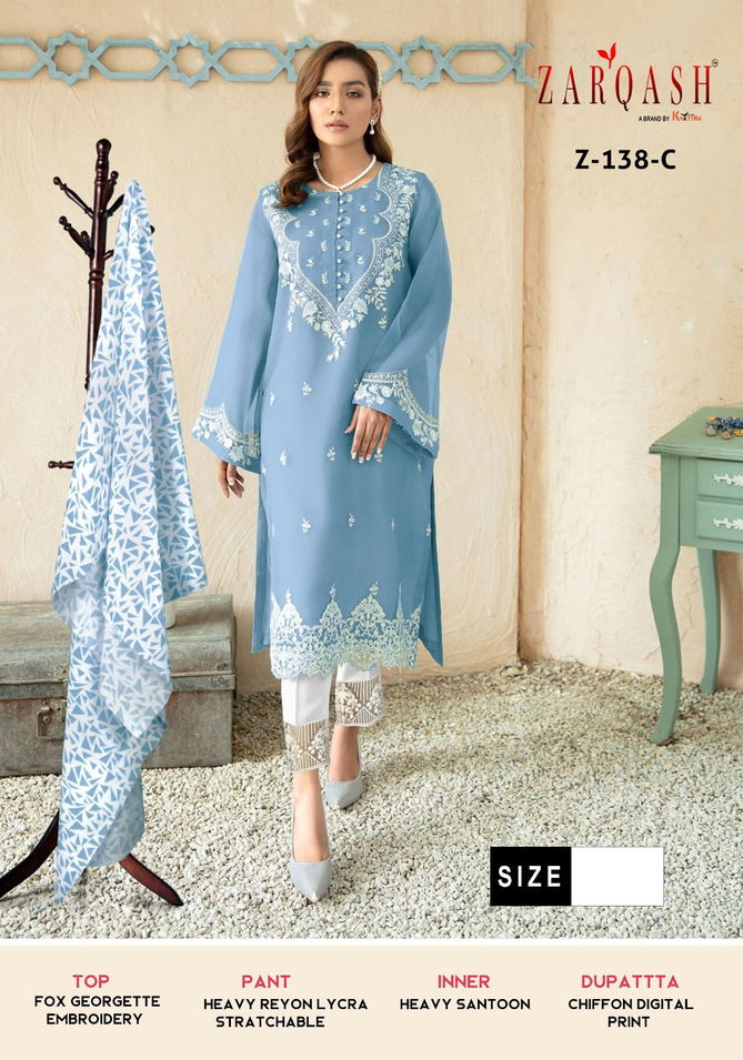 Zarqash Z 138 Readymade Pakistani Suits Catalog
